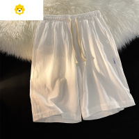 FISH BASKET亚麻短裤男士季外穿棉麻大码5分裤2024新款潮牌美式速干运动裤