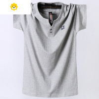 FISH BASKET季男士特大码短袖t恤男装宽松v领休闲汗衫肥佬美式上衣服潮