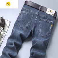 FISH BASKET男士牛仔裤修身小脚2024新款季长裤子韩版潮流潮牌休闲弹力