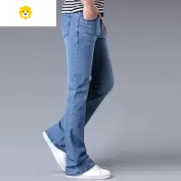 FISH BASKET男装新款男微喇叭牛仔裤子 韩版潮弹力修身喇叭男牛仔长裤
