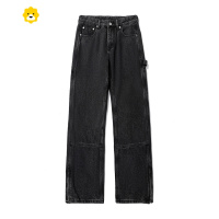 FISH BASKET工装伐木牛仔裤男季新款高街复古重工水洗长裤宽松直筒拉链裤子