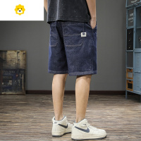 FISH BASKET季薄款原色水洗牛仔短裤男弹力直筒五分裤潮流松紧腰休闲中裤子