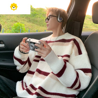 FISH BASKET条纹毛衣男季2024新款日系慵懒风宽松加厚休闲潮牌针织衫外套