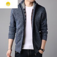 FISH BASKET季外套男士针织开衫毛衣夹克潮流宽松半高领加绒加厚款线衣服
