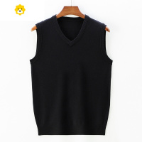 FISH BASKET背心男士马甲中年加厚V领纯色衫针织坎肩毛衣爸爸装