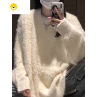 FISH BASKET季海马毛圆领情侣毛衣男款小众高级感慵懒美式针织衫上衣潮牌