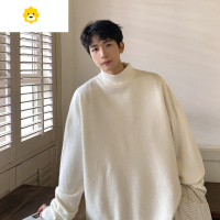 FISH BASKET季半高领毛衣男宽松加厚白色宽松慵懒风p暖潮牌外套针织衫男