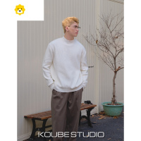 FISH BASKET余乐「法兰绒 可单穿」肌理半高领针织毛衣男宽松加厚p暖打底衫