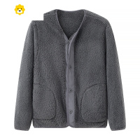 FISH BASKET男装 2023季新款 长袖仿羊羔绒软糯p暖V领休闲夹克外套 343397