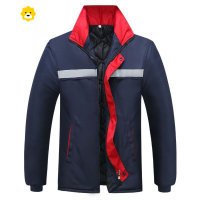 FISH BASKET季棉服男加厚防寒p暖反光条夹克棉衣户外劳p冷库工地干活棉袄