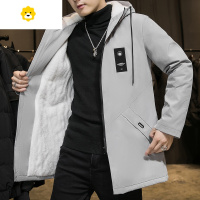 FISH BASKET夹克2024季风衣男中长款加绒加厚大衣男士休闲上衣潮外套