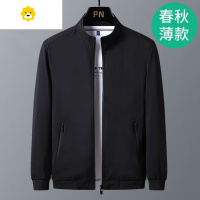 FISH BASKET2023中老年男士外套款休闲立领夹克衫纯色宽松薄款爸爸装上衣