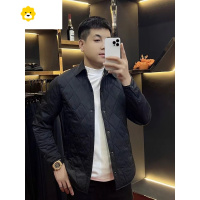 FISH BASKET棉服男2024季新款休闲菱形翻领加棉夹克外套韩版修身棉服上衣潮