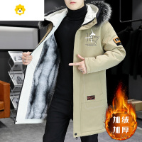 FISH BASKET加绒加厚男士外套中长款潮流派克服棉衣季男装夹克2024新款风衣