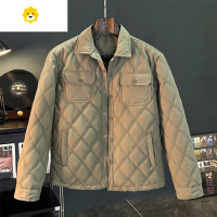 FISH BASKET男款翻领衬衫轻薄羽绒棉服男士休闲短款夹克季上衣外套棉衣