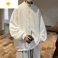 FISH BASKET菱形麻花辫外套男生2024新款大码夹克潮牌痞帅高级感棒球衣服