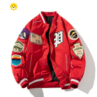 FISH BASKETmYes新年本命年红色棉衣女男情侣夹克外套季棒球棉服
