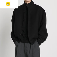 FISH BASKET美式工装立领夹克毛呢大衣外套男新款英伦风小众设计高级感潮