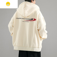 FISH BASKETMTVO迈特优美式连帽外套男新款潮牌宽松休闲卫衣加绒拉链夹克