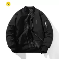 FISH BASKET季新款潮牌刺绣棒球服外套男女情侣加厚宽松飞行员夹克棉衣