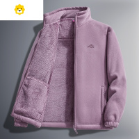 FISH BASKET奥利绒夹克男女加绒加厚藏蓝色摇粒绒卫衣立领抓绒衣运动外套