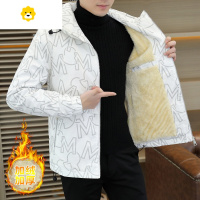 FISH BASKET季加绒加厚夹克男韩版高端帅气短款棉服装休闲连帽棉衣外套