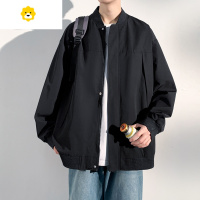 FISH BASKETMTVO棒球领外套男生季2024新款棒球服男士工装夹克