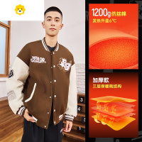 FISH BASKET美式棒球服男女季新款情侣运动休闲针织外套棉服飞行夹克