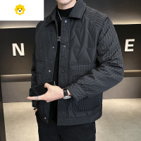 FISH BASKET痞帅男士翻领棉衣外套季潮牌工装短款加厚高级感压花夹克袄子