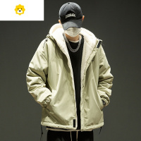 FISH BASKET羊羔绒外套男款季美式双面穿毛绒夹克棉衣男生加厚天p暖棉服