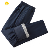 FISH BASKET季加绒加厚防风校服裤子初高中小学生一条杠防水防寒藏蓝色校裤