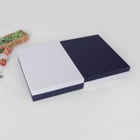 文艺长方形蝴蝶结礼品盒装衣服围巾蓝白生日礼物包装盒定制印logo