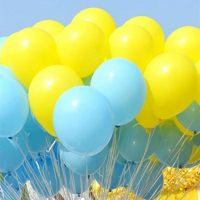 2.2克10寸加厚亚光仿美浅蓝色/黄色气球 结婚庆生日布置装饰用品