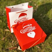 圣诞节包装盒公仔丝巾简约卡通圣诞麋鹿手套围巾商务礼品盒礼物盒