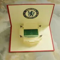 3d立体手工纸雕利物浦足球场贺卡世界杯纪念生日礼物明信片定制