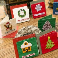 (12张)圣诞迷你卡 圣诞小卡片小贺卡 mini圣诞卡瓦楞纸留言卡