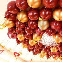 ins网红婚房结婚卧室装饰布置气球套装宝石红色生日婚庆婚礼用品