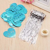 浪漫心形星星气球雨丝吊坠婚庆结婚婚礼婚房装饰布置配件用品亮片