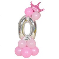 生日气球立柱银色数字0-9婚礼气球路引装饰支架口布置装扮气球