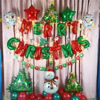 气球圣诞节装饰品商场店铺节日场景布置生日儿童卡通圣诞铝膜气球