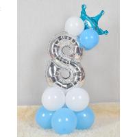 新款数字路引生日装饰宝宝周岁100天生日布置数字立柱大号气球