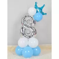 新款数字路引生日装饰宝宝周岁100天生日布置数字立柱大号气球