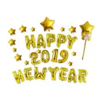 2019新年气球布置套餐元旦春节公司年会幼儿园装饰猪年快乐气球