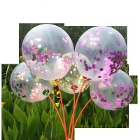 透明亮片气球网红纸片带杆子微商地推扫码送的扫街小礼品批發免邮