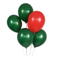 10寸加厚圆形圣诞节装饰气球墨绿大红色乳胶可做拱立柱路引背景