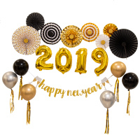 2019新年元旦气球新年快乐装饰套餐布置铝膜气球元旦猪年年会