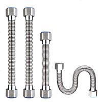 马桶热水器防爆进水管304不锈钢波纹管4分冷热金属软管加厚加长