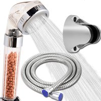 淋浴花洒喷头增压家用花酒淋雨单头莲蓬头淋浴头软管底座套装通用