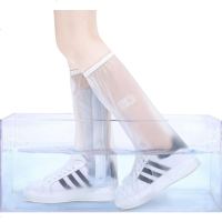 白色防雨鞋套旅游下雨天便携长款一次性的儿童女男女高帮雨天鞋