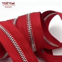 羽绒服双头拉链5号银白金属铜拉链皮衣夹克拉锁衣服棉服双开拉链